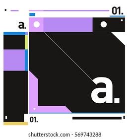 Vector Brochure design with letter A. Annual report vector illustration template. Corporate business catalog and magazine cover. Trendy Business with heads up style presentation graphic elements.