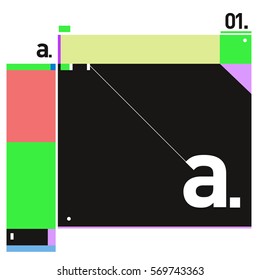 Vector Brochure design with letter A. Annual report vector illustration template. Corporate business catalog and magazine cover. Trendy Business with heads up style presentation graphic elements.