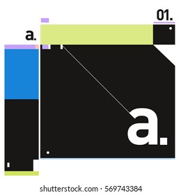 Vector Brochure design with letter A. Annual report vector illustration template. Corporate business catalog and magazine cover. Trendy Business with heads up style presentation graphic elements.