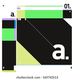 Vector Brochure design with letter A. Annual report vector illustration template. Corporate business catalog and magazine cover. Trendy Business with heads up style presentation graphic elements.
