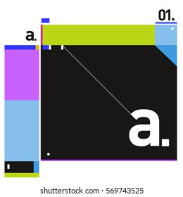 Vector Brochure design with letter A. Annual report vector illustration template. Corporate business catalog and magazine cover. Trendy Business with heads up style presentation graphic elements.