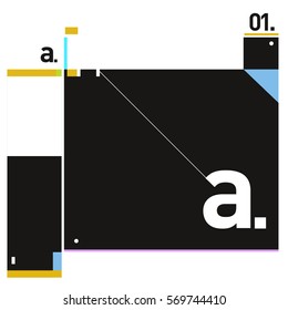 Vector Brochure design with letter A. Annual report vector illustration template. Corporate business catalog and magazine cover. Trendy Business with heads up style presentation graphic elements.