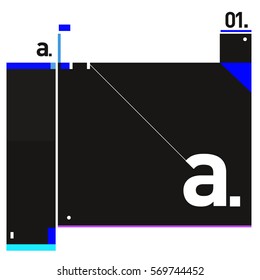 Vector Brochure design with letter A. Annual report vector illustration template. Corporate business catalog and magazine cover. Trendy Business with heads up style presentation graphic elements.
