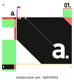 Vector Brochure design with letter A. Annual report vector illustration template. Corporate business catalog and magazine cover. Trendy Business with heads up style presentation graphic elements.