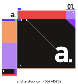 Vector Brochure design with letter A. Annual report vector illustration template. Corporate business catalog and magazine cover. Trendy Business with heads up style presentation graphic elements.