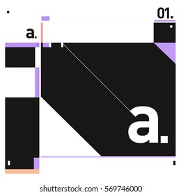 Vector Brochure design with letter A. Annual report vector illustration template. Corporate business catalog and magazine cover. Trendy Business with heads up style presentation graphic elements.