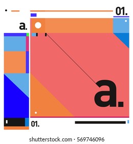 Vector Brochure design with letter A. Annual report vector illustration template. Corporate business catalog and magazine cover. Trendy Business with heads up style presentation graphic elements.