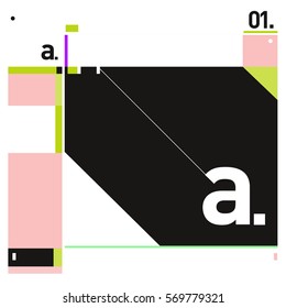 Vector Brochure design with letter A. Annual report vector illustration template. Corporate business catalog and magazine cover. Trendy Business with heads up style presentation graphic elements.
