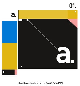 Vector Brochure design with letter A. Annual report vector illustration template. Corporate business catalog and magazine cover. Trendy Business with heads up style presentation graphic elements.