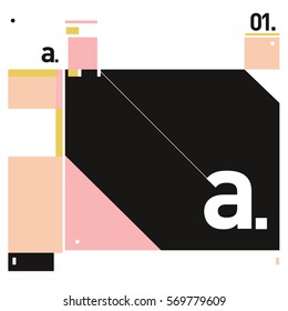Vector Brochure design with letter A. Annual report vector illustration template. Corporate business catalog and magazine cover. Trendy Business with heads up style presentation graphic elements.