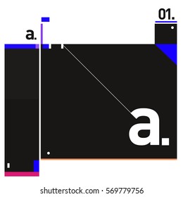 Vector Brochure design with letter A. Annual report vector illustration template. Corporate business catalog and magazine cover. Trendy Business with heads up style presentation graphic elements.