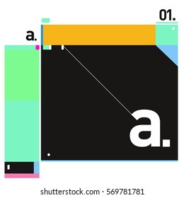 Vector Brochure design with letter A. Annual report vector illustration template. Corporate business catalog and magazine cover. Trendy Business with heads up style presentation graphic elements.