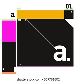Vector Brochure design with letter A. Annual report vector illustration template. Corporate business catalog and magazine cover. Trendy Business with heads up style presentation graphic elements.