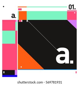 Vector Brochure design with letter A. Annual report vector illustration template. Corporate business catalog and magazine cover. Trendy Business with heads up style presentation graphic elements.