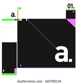 Vector Brochure design with letter A. Annual report vector illustration template. Corporate business catalog and magazine cover. Trendy Business with heads up style presentation graphic elements.
