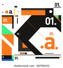 Vector Brochure design with letter A. Annual report vector illustration template. Corporate business catalog and magazine cover. Trendy Business with heads up style presentation graphic elements.