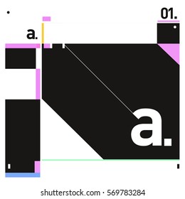 Vector Brochure design with letter A. Annual report vector illustration template. Corporate business catalog and magazine cover. Trendy Business with heads up style presentation graphic elements.