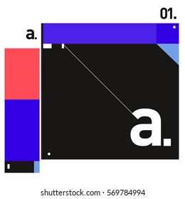 Vector Brochure design with letter A. Annual report vector illustration template. Corporate business catalog and magazine cover. Trendy Business with heads up style presentation graphic elements.