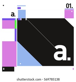Vector Brochure design with letter A. Annual report vector illustration template. Corporate business catalog and magazine cover. Trendy Business with heads up style presentation graphic elements.