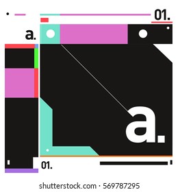 Vector Brochure design with letter A. Annual report vector illustration template. Corporate business catalog and magazine cover. Trendy Business with heads up style presentation graphic elements.