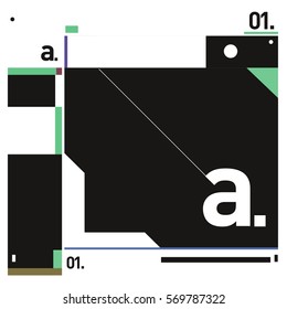 Vector Brochure design with letter A. Annual report vector illustration template. Corporate business catalog and magazine cover. Trendy Business with heads up style presentation graphic elements.