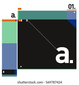 Vector Brochure design with letter A. Annual report vector illustration template. Corporate business catalog and magazine cover. Trendy Business with heads up style presentation graphic elements.