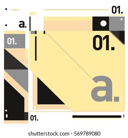 Vector Brochure design with letter A. Annual report vector illustration template. Corporate business catalog and magazine cover. Trendy Business with heads up style presentation graphic elements.