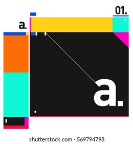 Vector Brochure design with letter A. Annual report vector illustration template. Corporate business catalog and magazine cover. Trendy Business with heads up style presentation graphic elements.