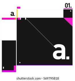 Vector Brochure design with letter A. Annual report vector illustration template. Corporate business catalog and magazine cover. Trendy Business with heads up style presentation graphic elements.