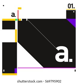 Vector Brochure design with letter A. Annual report vector illustration template. Corporate business catalog and magazine cover. Trendy Business with heads up style presentation graphic elements.