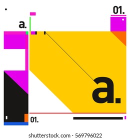 Vector Brochure design with letter A. Annual report vector illustration template. Corporate business catalog and magazine cover. Trendy Business with heads up style presentation graphic elements.