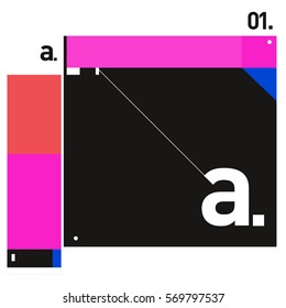 Vector Brochure design with letter A. Annual report vector illustration template. Corporate business catalog and magazine cover. Trendy Business with heads up style presentation graphic elements.