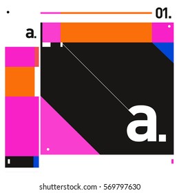 Vector Brochure design with letter A. Annual report vector illustration template. Corporate business catalog and magazine cover. Trendy Business with heads up style presentation graphic elements.