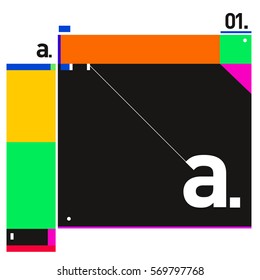 Vector Brochure design with letter A. Annual report vector illustration template. Corporate business catalog and magazine cover. Trendy Business with heads up style presentation graphic elements.