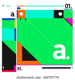 Vector Brochure design with letter A. Annual report vector illustration template. Corporate business catalog and magazine cover. Trendy Business with heads up style presentation graphic elements.