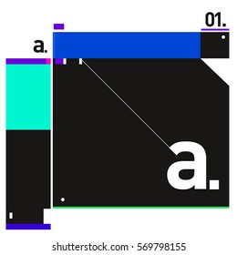 Vector Brochure design with letter A. Annual report vector illustration template. Corporate business catalog and magazine cover. Trendy Business with heads up style presentation graphic elements.