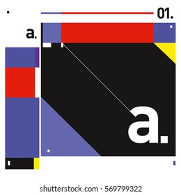 Vector Brochure design with letter A. Annual report vector illustration template. Corporate business catalog and magazine cover. Trendy Business with heads up style presentation graphic elements.