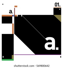 Vector Brochure design with letter A. Annual report vector illustration template. Corporate business catalog and magazine cover. Trendy Business with heads up style presentation graphic elements.