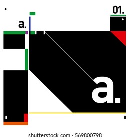 Vector Brochure design with letter A. Annual report vector illustration template. Corporate business catalog and magazine cover. Trendy Business with heads up style presentation graphic elements.