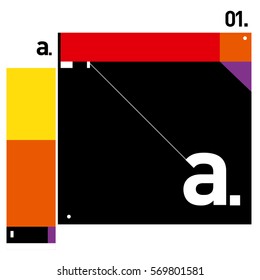 Vector Brochure design with letter A. Annual report vector illustration template. Corporate business catalog and magazine cover. Trendy Business with heads up style presentation graphic elements.