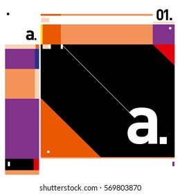 Vector Brochure design with letter A. Annual report vector illustration template. Corporate business catalog and magazine cover. Trendy Business with heads up style presentation graphic elements.