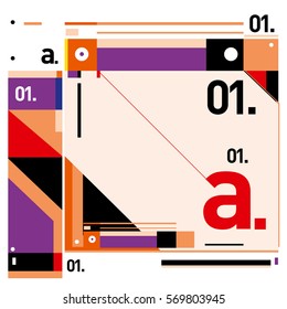 Vector Brochure design with letter A. Annual report vector illustration template. Corporate business catalog and magazine cover. Trendy Business with heads up style presentation graphic elements.