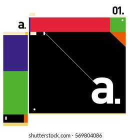 Vector Brochure design with letter A. Annual report vector illustration template. Corporate business catalog and magazine cover. Trendy Business with heads up style presentation graphic elements.