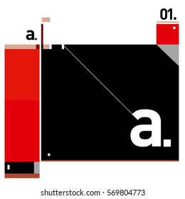 Vector Brochure design with letter A. Annual report vector illustration template. Corporate business catalog and magazine cover. Trendy Business with heads up style presentation graphic elements.