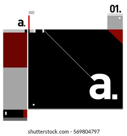 Vector Brochure design with letter A. Annual report vector illustration template. Corporate business catalog and magazine cover. Trendy Business with heads up style presentation graphic elements.