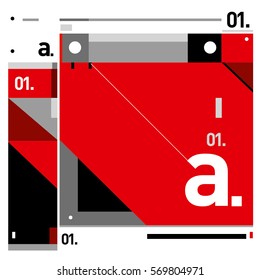 Vector Brochure design with letter A. Annual report vector illustration template. Corporate business catalog and magazine cover. Trendy Business with heads up style presentation graphic elements.