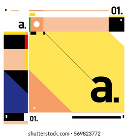 Vector Brochure design with letter A. Annual report vector illustration template. Corporate business catalog and magazine cover. Trendy Business with heads up style presentation graphic elements.