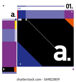 Vector Brochure design with letter A. Annual report vector illustration template. Corporate business catalog and magazine cover. Trendy Business with heads up style presentation graphic elements.