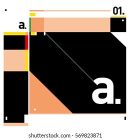 Vector Brochure design with letter A. Annual report vector illustration template. Corporate business catalog and magazine cover. Trendy Business with heads up style presentation graphic elements.