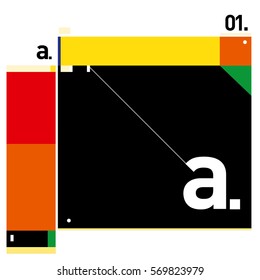Vector Brochure design with letter A. Annual report vector illustration template. Corporate business catalog and magazine cover. Trendy Business with heads up style presentation graphic elements.
